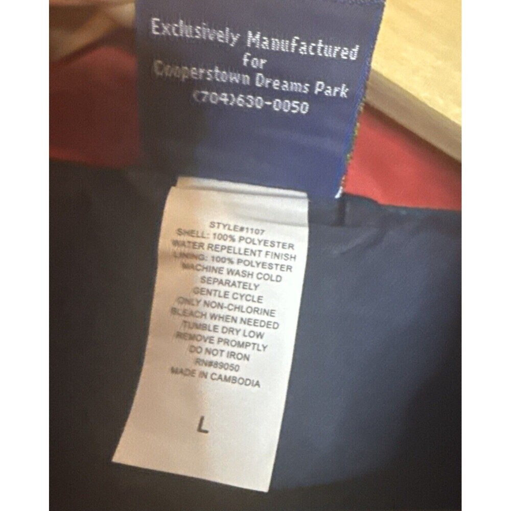 Cooperstown Mens Jacket Dreams Park Baseball Large Pullover 1/4‎ Zip Warm Up - Picture 7 of 9